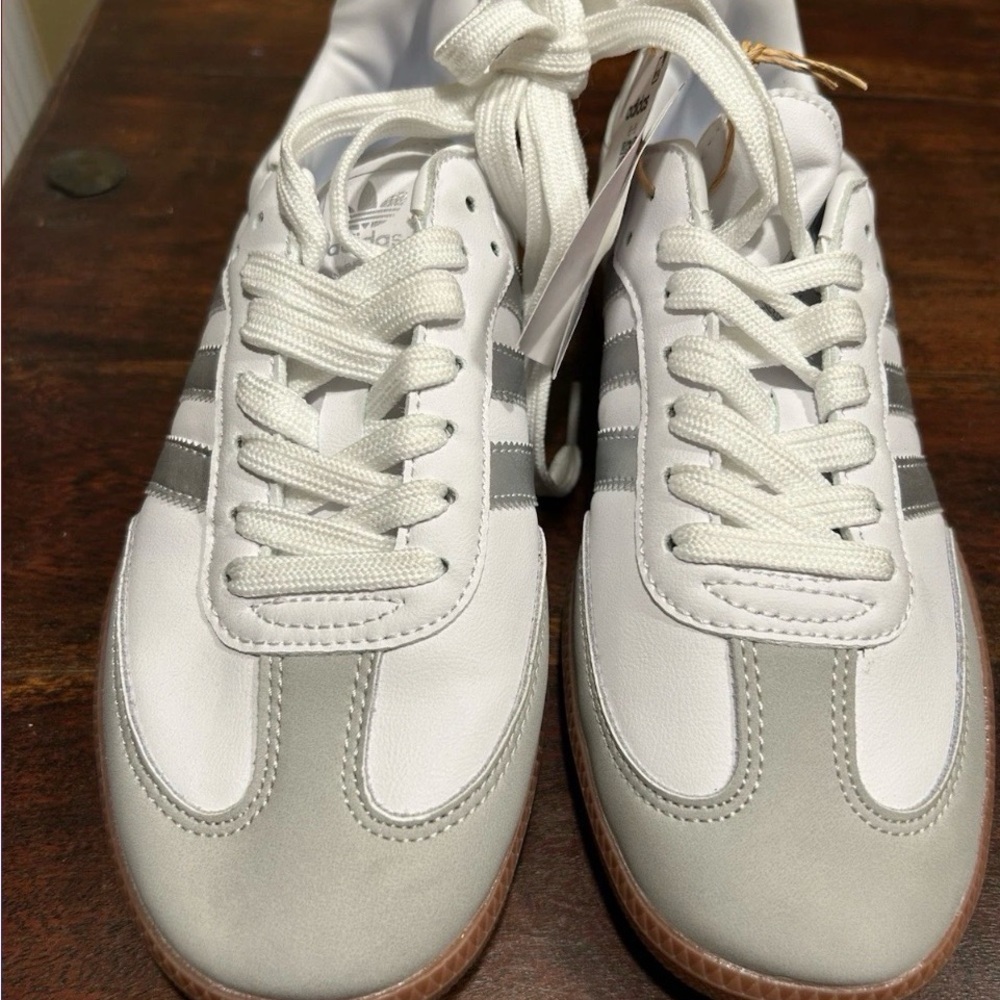 Men’s Adidas Sambas White & Light Gray OG Low-Top Sneakers 7.5